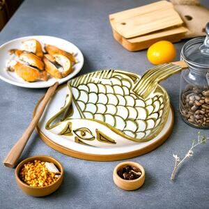 Vintage Italian Hand Painted Ceramic Stingray Platter